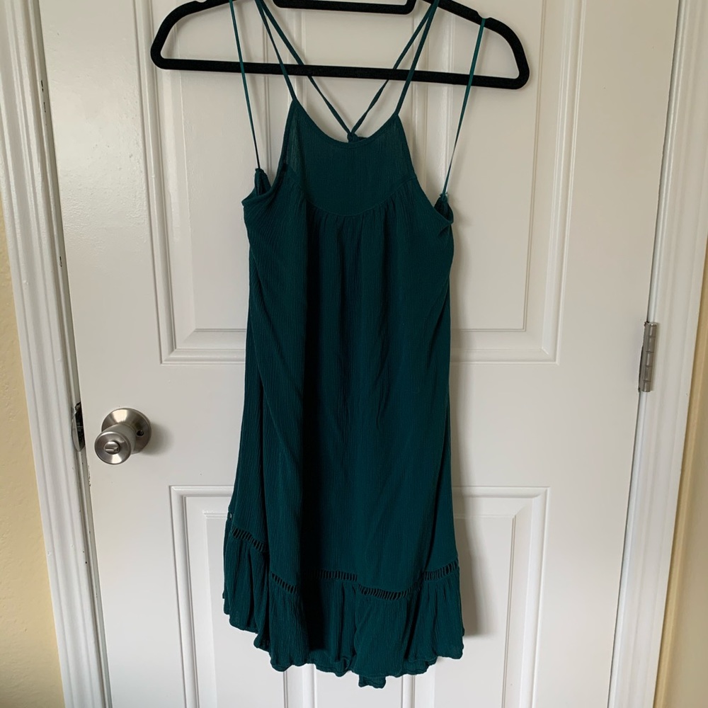 O’Neill teal halter flowy summer dress